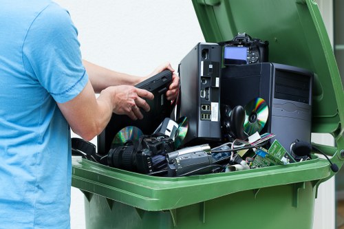 Satisfied business clients with waste removal service